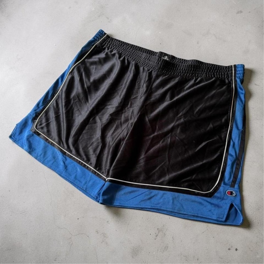 Champion Mens Basketball Shorts Black Blue Mesh Athletic XXL 82046-A1
